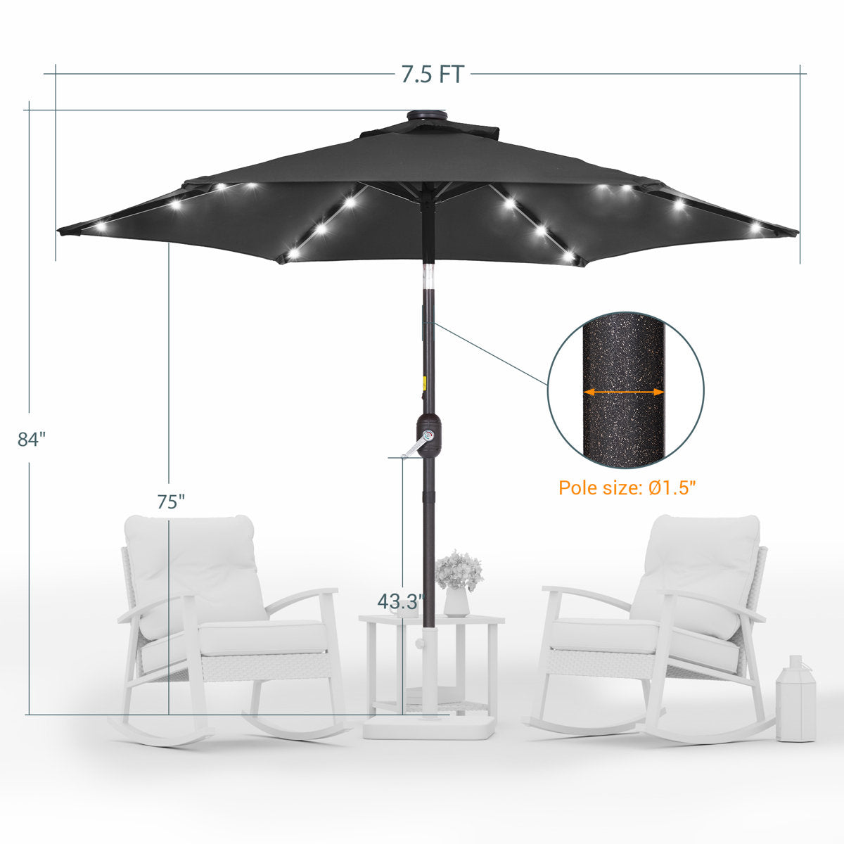 90'' Lighted Tilt Market Umbrella – My Store
