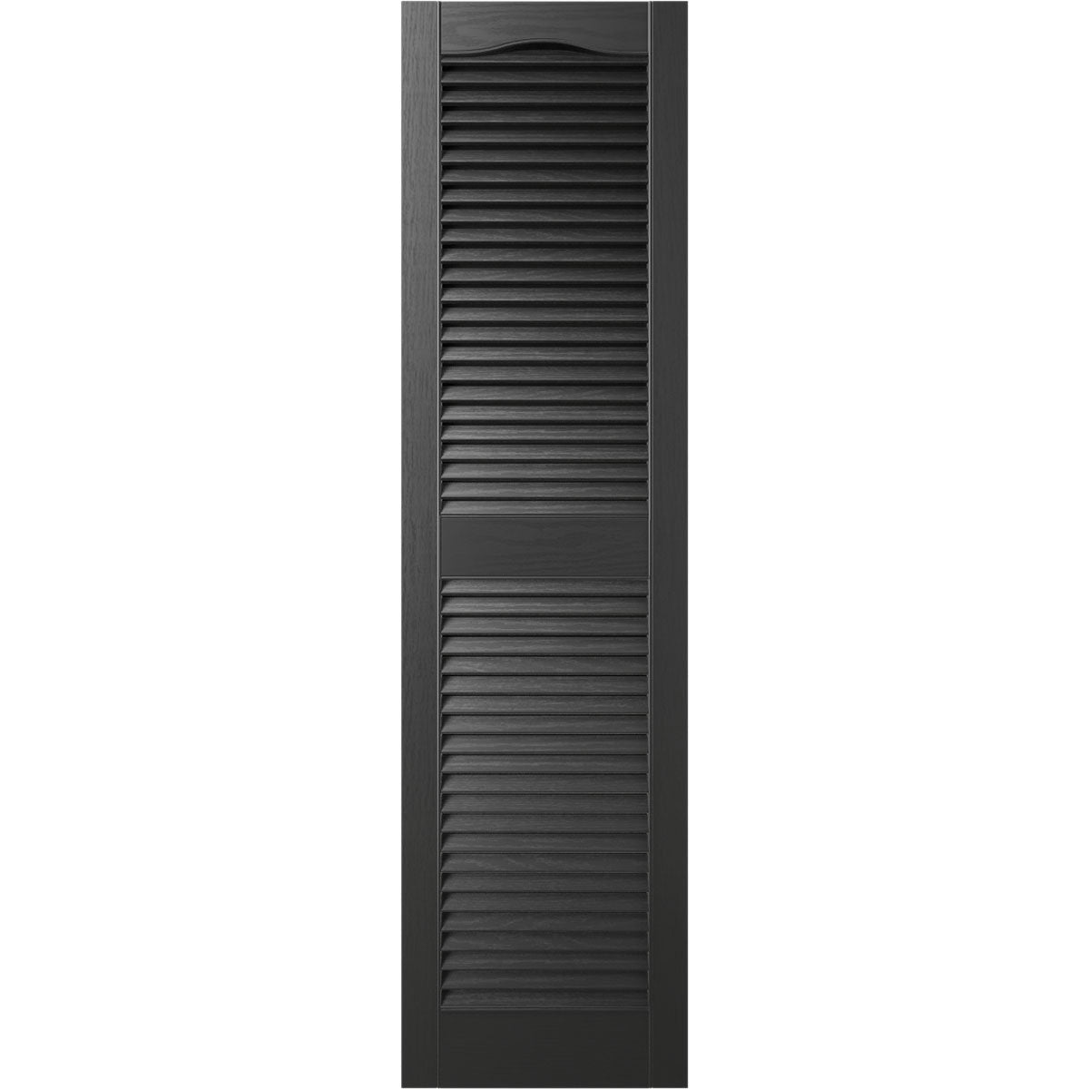 Lifetime Vinyl, Standard Cathedral Top Center Mullion, Open Louver Shutters, w/Installation Shutter-Lok's & Matching Screws (Per Pair) (Set of 2)